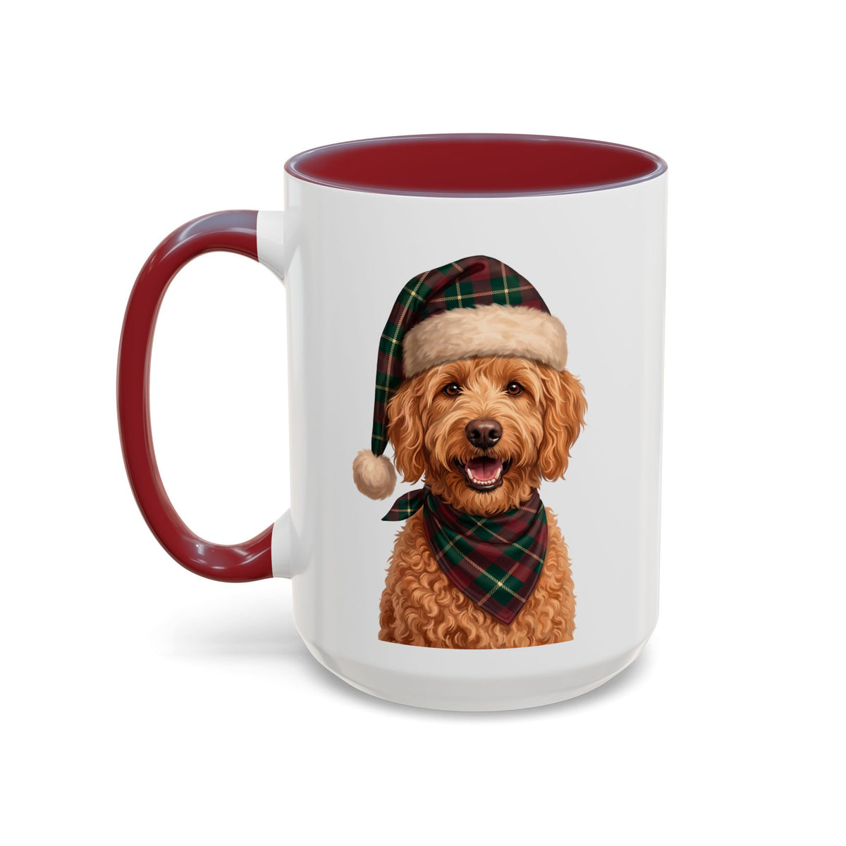Goldendoodle Holiday Mug | Maroon | 15oz