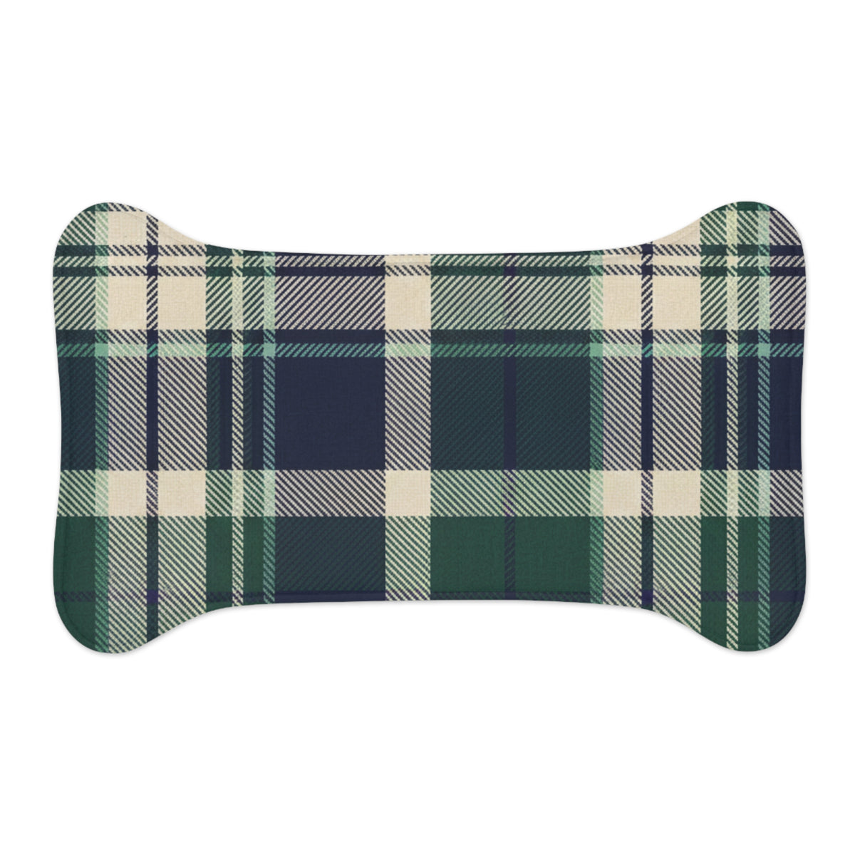 Country Estate Collection Plaid Feeding Mat | Forest & Navy