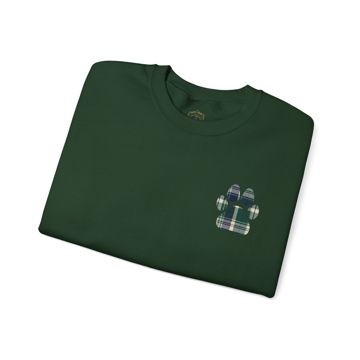 Plaid Paw Print Sweatshirt | Forest | Country Estate Collection
