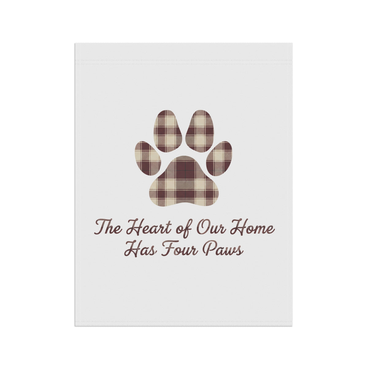 Plaid Paw Print Garden Flag | Maroon | Country Estate Collection