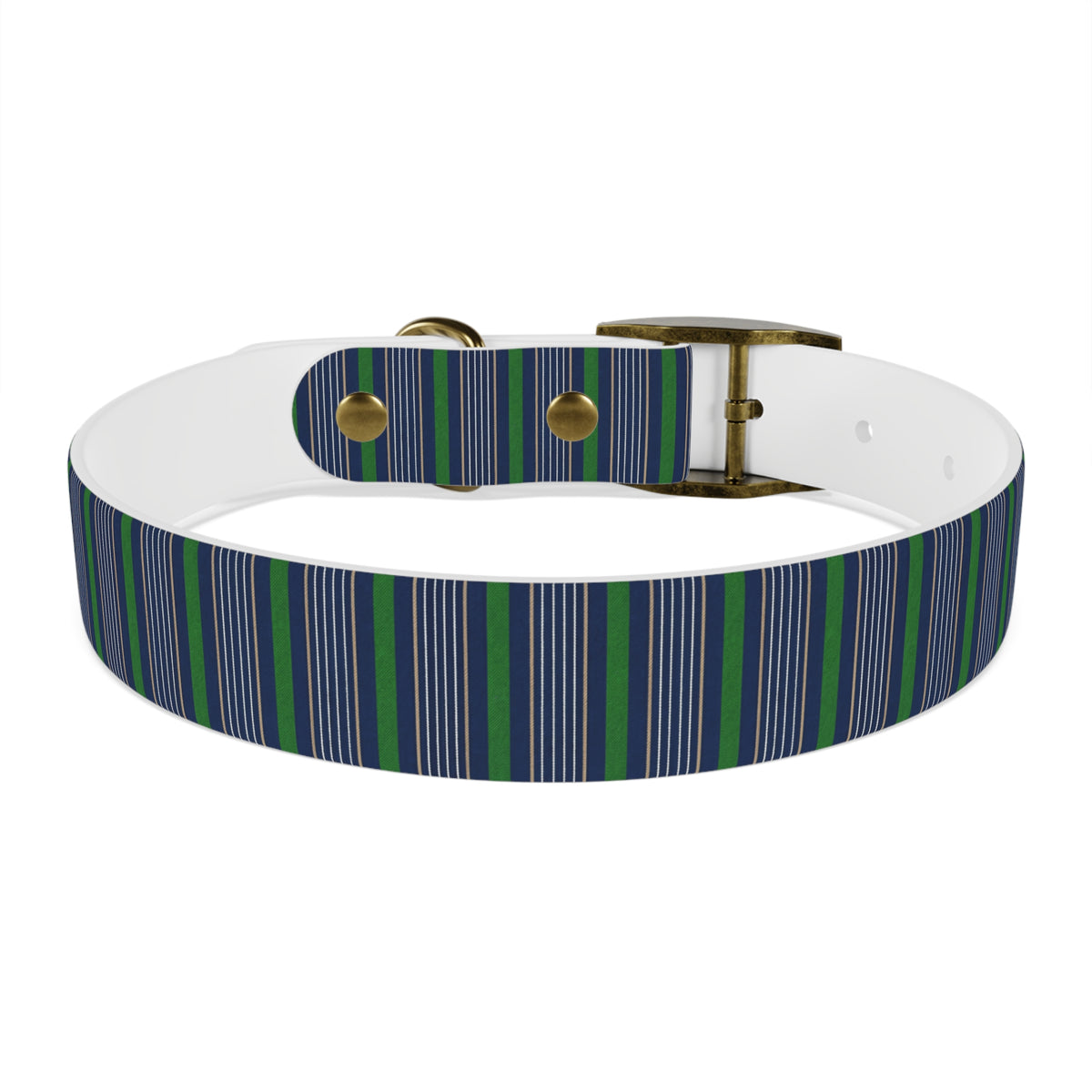 The Dog Dad Club Pinstripe Collar | Vintage Brass