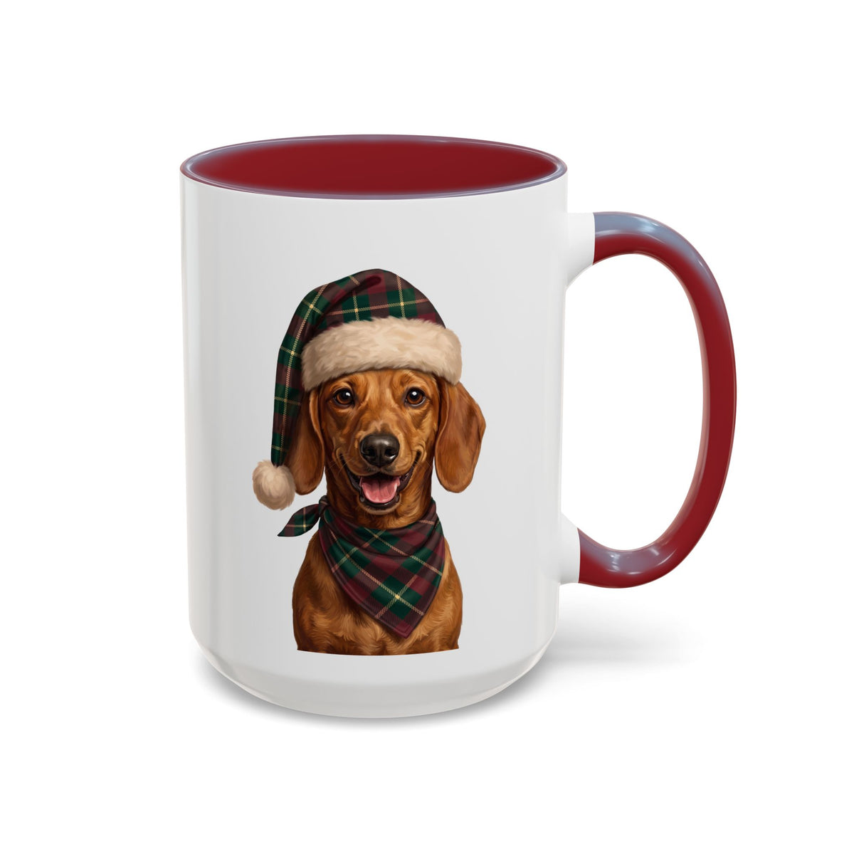 Dachshund Holiday Mug | Maroon | 15oz
