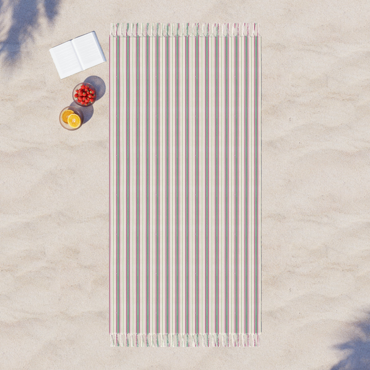 The Dog Mom Club Colonial Stripe Beach Blanket