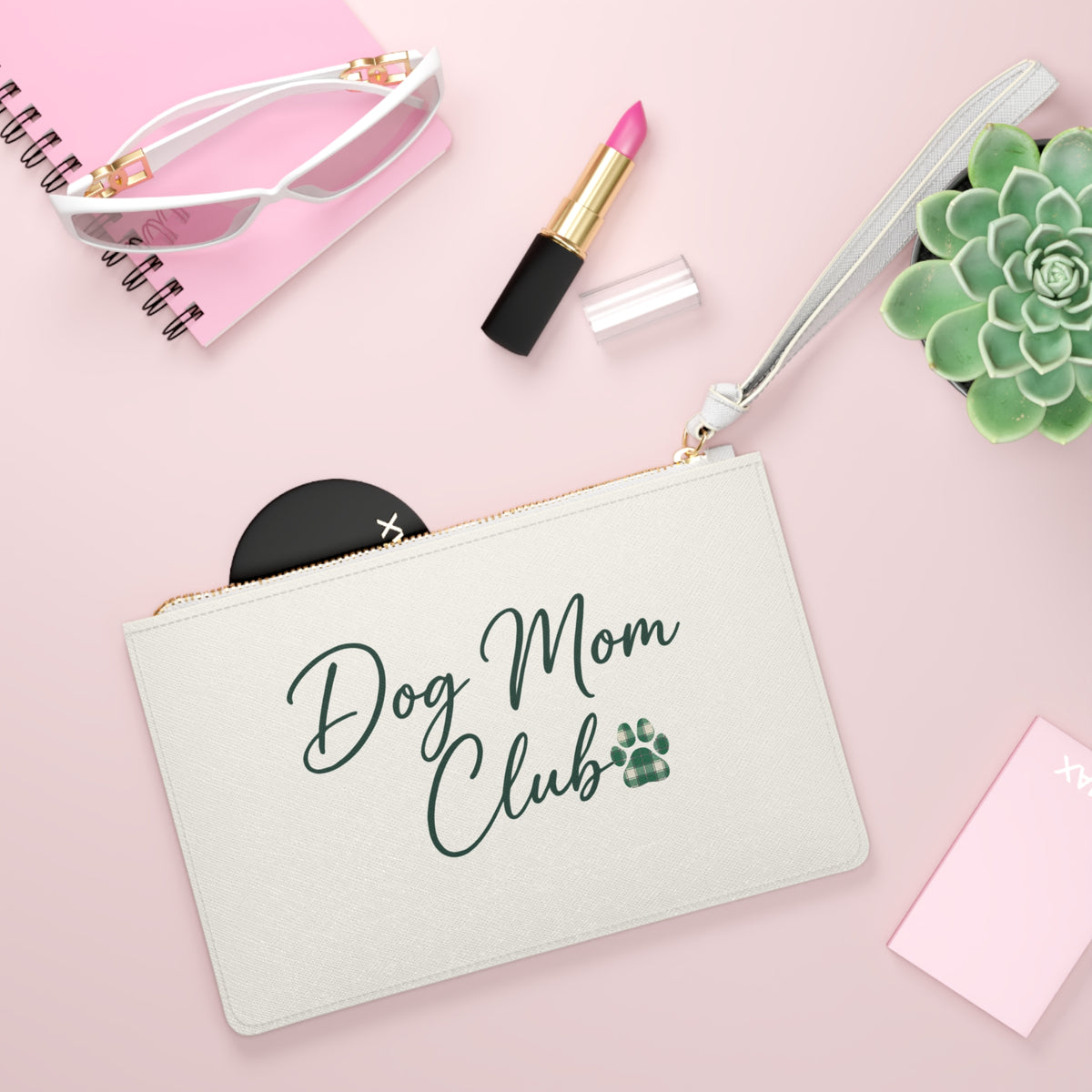 The Dog Mom Club Tartan Clutch