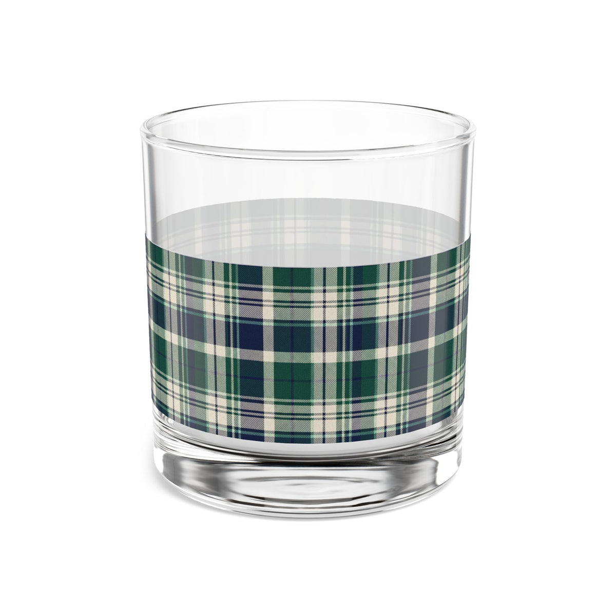 Plaid Rocks Glass | Navy | Country Estate Collection