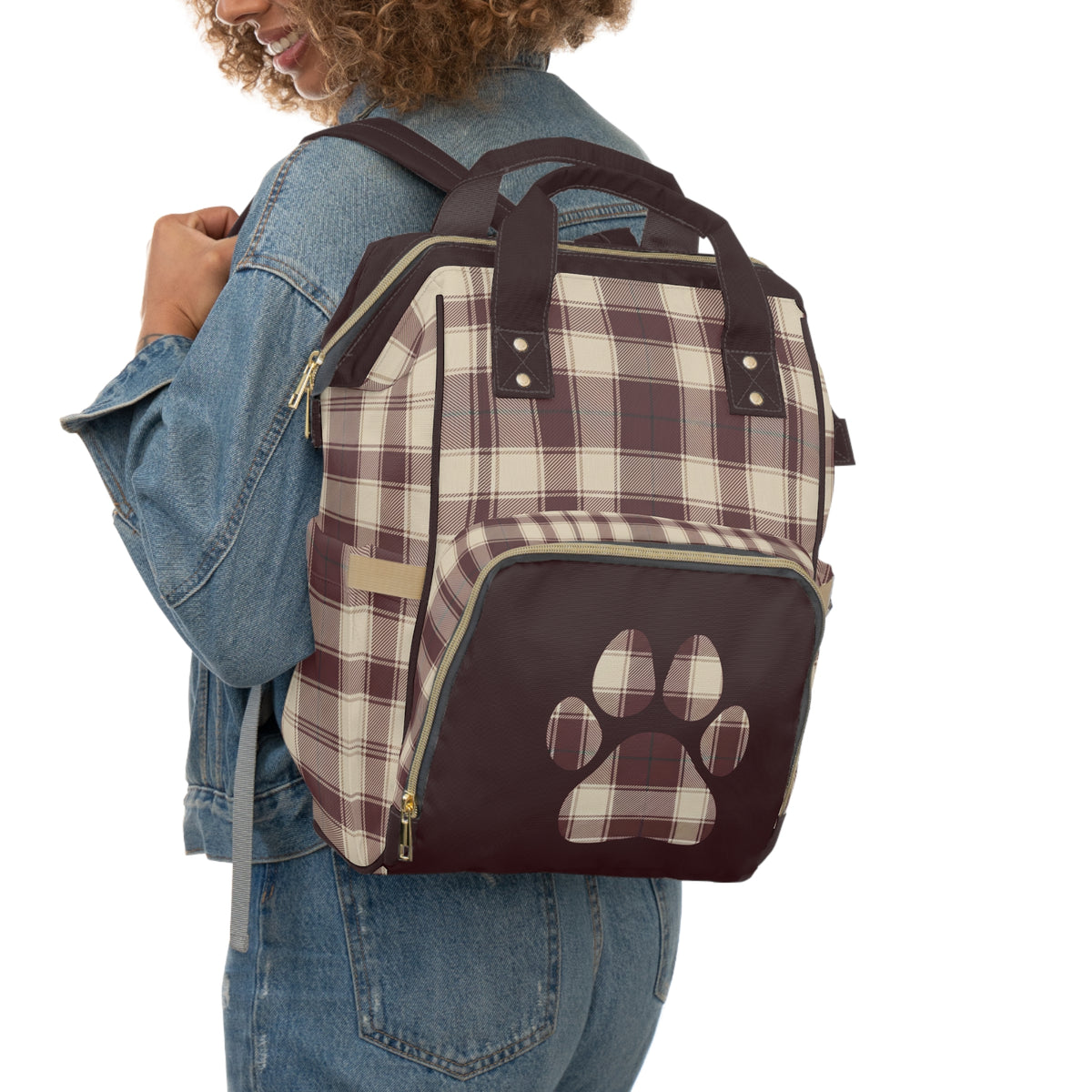 Plaid Dog Backpack | Maroon | Country Estate Collection
