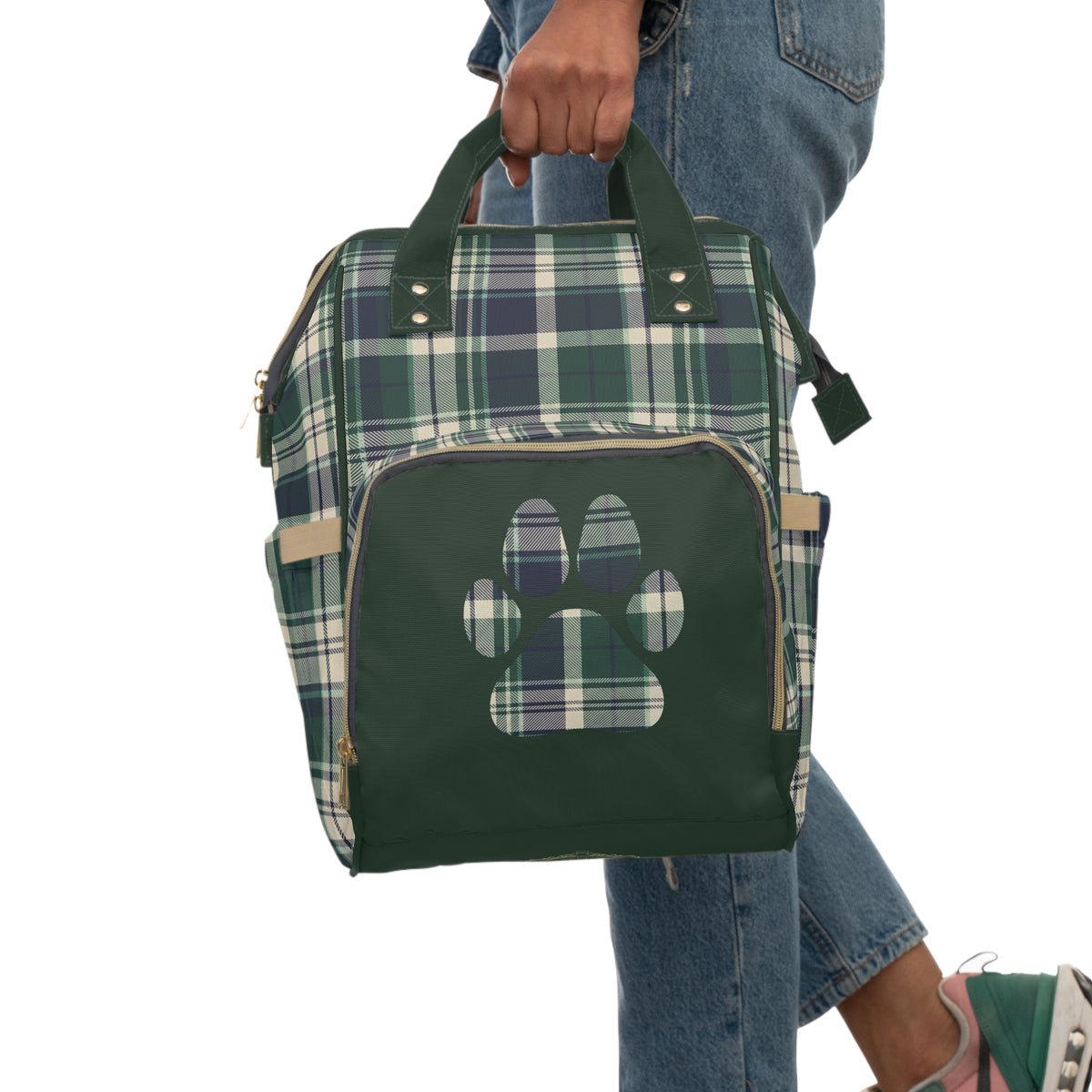 Plaid Dog Backpack | Forest & Navy | Country Estate Collection