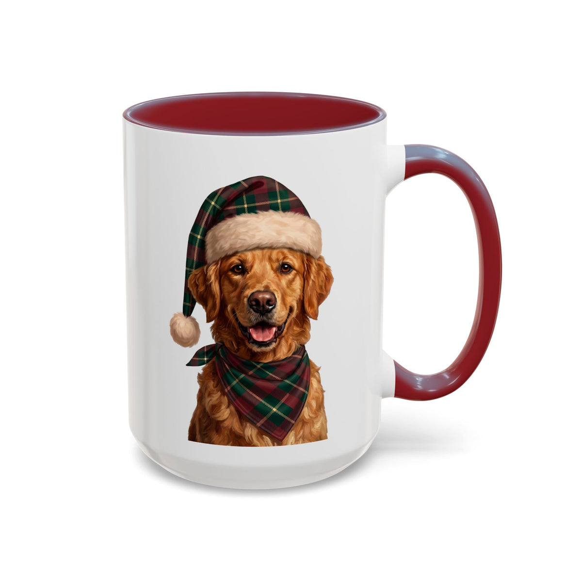 Golden Retriever Holiday Mug | Maroon | 15oz