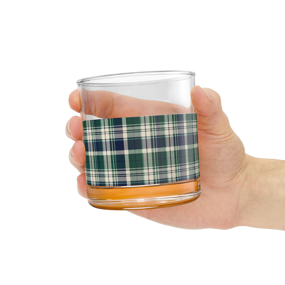 Plaid Rocks Glass | Navy | Country Estate Collection