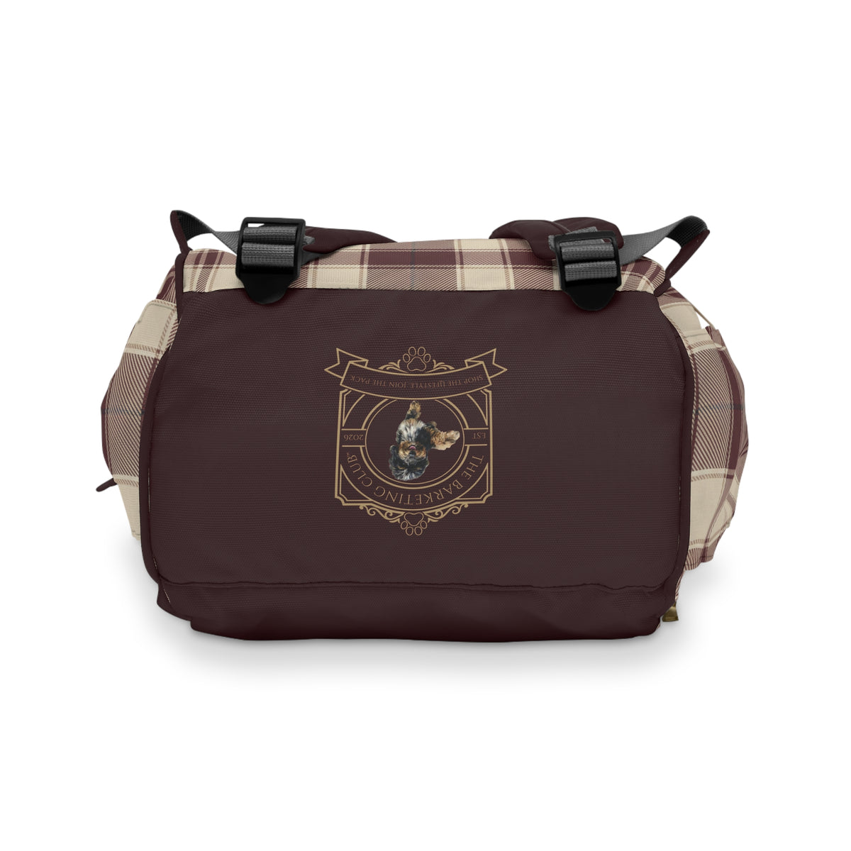 Plaid Dog Backpack | Maroon | Country Estate Collection