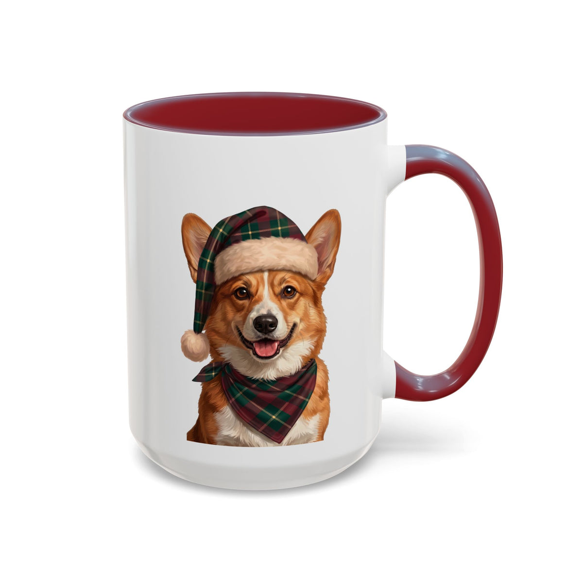 Corgi Holiday Mug | Maroon | 15oz