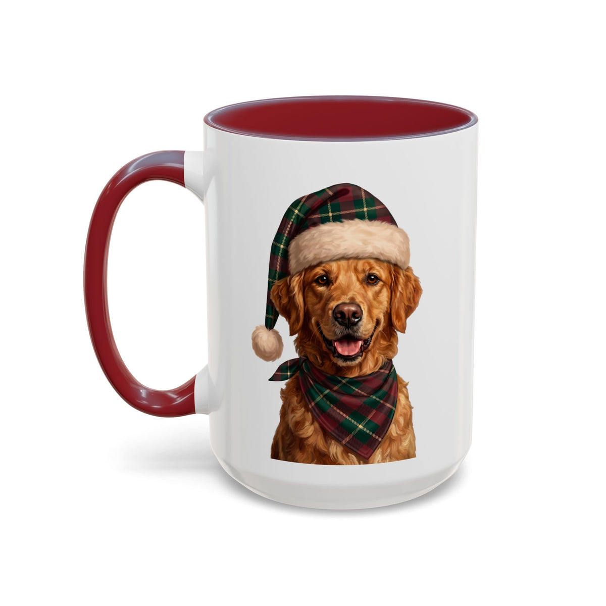 Golden Retriever Holiday Mug | Maroon | 15oz