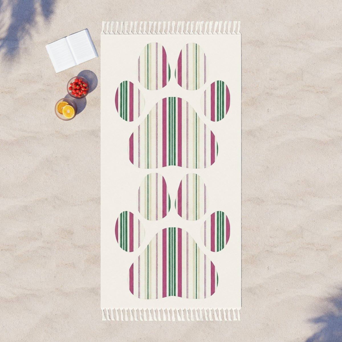 The Dog Mom Club Paw Print Beach Blanket